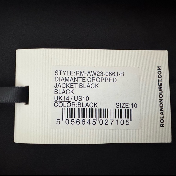 NWT NIB Roland Mouret Diamante Embellished Cropped Jacket - Size 10 / UK 14 - Picture 14 of 14